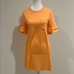 COPY - Orange Ruffled Sleeve T-Shirt Dress